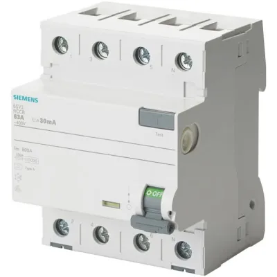 Siemens FI-Schutzschalter 5SV3344-6 | Typ A | 4-polig | 40A | 30mA | 400V | DIN-Schiene