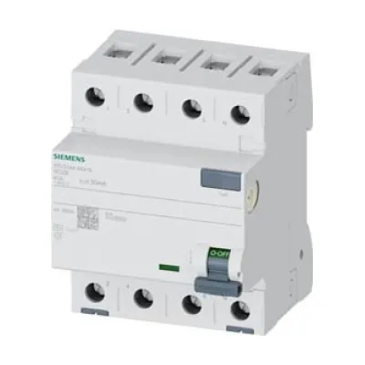 Siemens FI-Schutzschalter 5SV3344-6KK12 | Typ A | 4-polig | 40A | 30mA | 400V | SIGRES | Hutschiene | IP20 | Kunststoff