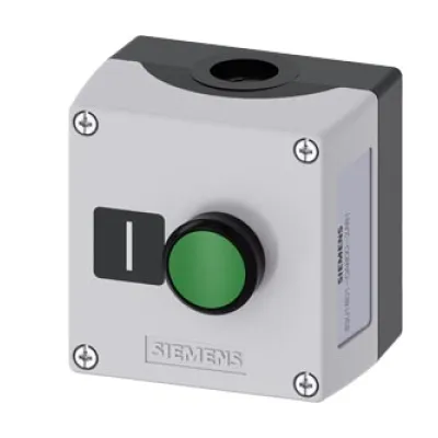 Siemens Befehlsgerät Gehäuse 3SU1801-0AB00-2AB1 | 22,5mm Drucktaster | 1-fach | Kunststoff IP68 | grau | Sirius ACT