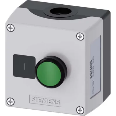 Siemens Befehlsgerät Gehäuse 3SU1801-0AB00-2AB1 | 22,5mm Drucktaster | 1-fach | Kunststoff IP68 | grau | Sirius ACT