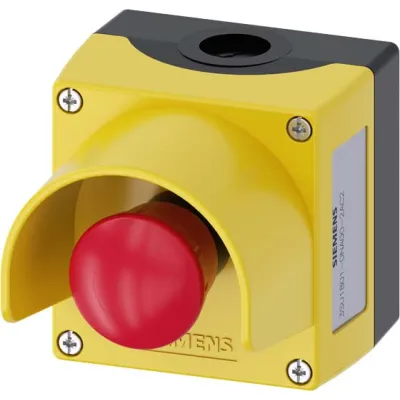 Siemens Befehlsgerät Gehäuse 3SU1801-0NA00-2AC2 | 22,5mm | 1 Not-Aus Pilztaster | IP68 | Kunststoff | gelb