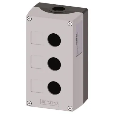 Siemens Befehlsgeräte-Gehäuse 3SU1803-0AA00-0AB1 | Aufbaugehäuse | 3-fach | Ø22mm | IP68 | Kunststoff | grau
