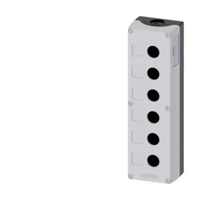 Siemens Gehäuse für Befehlsgeräte 3SU1806-0AA00-0AB1 | Aufbaugehäuse | 22mm | 6-fach | IP68 | Kunststoff | grau