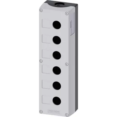 Siemens Gehäuse für Befehlsgeräte 3SU1806-0AA00-0AB1 | Aufbaugehäuse | 22mm | 6-fach | IP68 | Kunststoff | grau