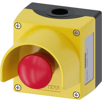Siemens Befehlsgerät Gehäuse 3SU1851-0NA00-2AC2 | 22,5mm | 1 Taster | IP68 | Kunststoff | Not-Aus geeignet | gelb