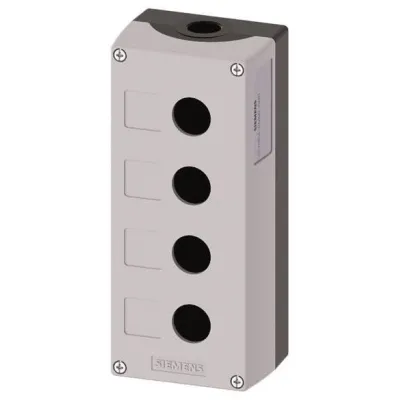 Siemens Aufbaugehäuse 3SU1854-0AA00-0AB1 | für Befehlsgeräte 22mm | 4-fach | IP68 | Metall | grau | Industriequalität