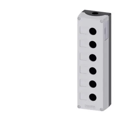 Siemens Aufbaugehäuse 3SU1856-0AA00-0AB1 | 6 Befehlsstellen Ø22mm | IP68 | Metall | SIRIUS ACT | grau