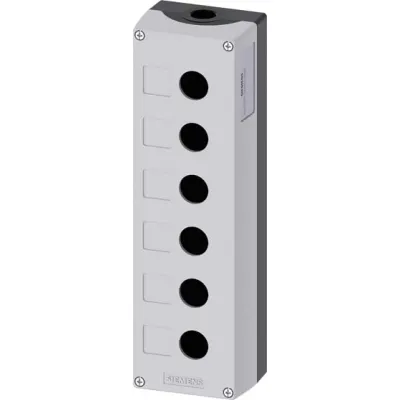 Siemens Aufbaugehäuse 3SU1856-0AA00-0AB1 | 6 Befehlsstellen Ø22mm | IP68 | Metall | SIRIUS ACT | grau