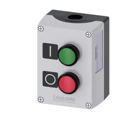 Siemens Befehlsgerät-Gehäuse 3SU1802-0AB00-2AB1 | 2 Taster 22,5mm | Kunststoff | IP68 | grau | Industrie-Einsatz