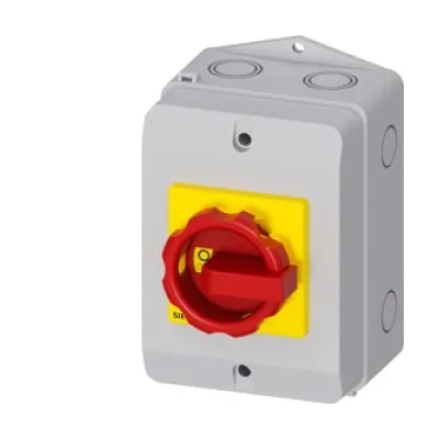 Siemens Not-Aus-Schalter 3LD2264-1GP53 | 3-polig | 32A | IP65 | 400V | rot/gelb | verriegelbar