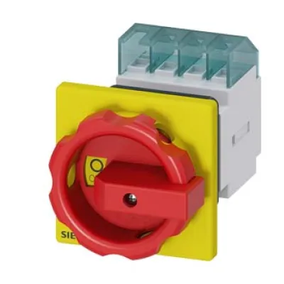 Siemens Not-Aus-Schalter 3LD2054-0TK53 | 3-polig | 16A | 7,5kW | IP65 | Drehantrieb rot/gelb | Frontbefestigung