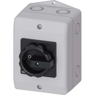 Siemens Hauptschalter 3LD2064-1GP51 | 3-polig | 16A | IP65 | Not-Aus | 7,5kW | Drehgriff rot/gelb | Kunststoff