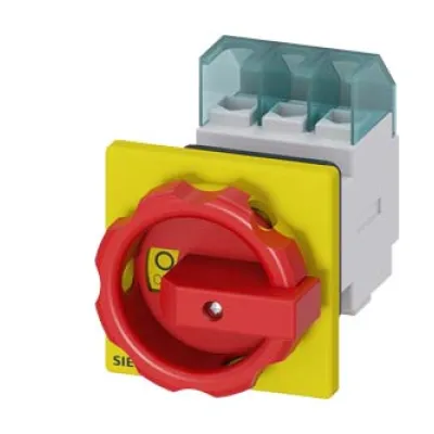 Siemens Lasttrennschalter Haupt-Not-Aus-Schalter 3LD2154-0TK53 | 25A 3-polig | IP65 | Zentralbefestigung | rot/gelb