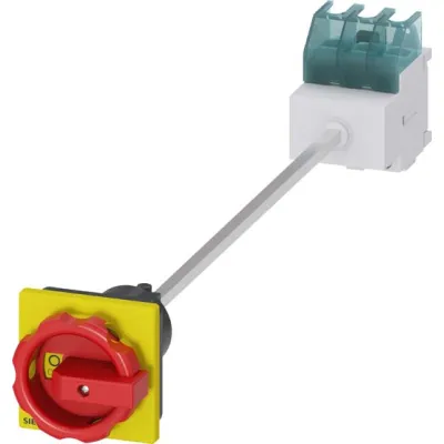 Siemens Haupt-/Not-Aus-Schalter 3LD2213-0TK53 | 3-polig | 32A | 11,5kW | IP65 | Boden-/Hutschienenbefestigung | rot/gelb