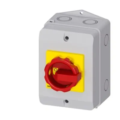 Siemens Haupt-/Not-Aus-Schalter 3LD2264-0TB53 | Lasttrennschalter 3-polig 32A 11,5kW IP65 | Türkupplung | rot/gelb