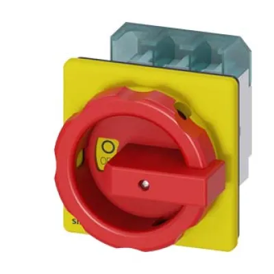 Siemens Not-Aus-Schalter 3LD2504-0TK53 | 3-polig | 63A | 22kW | IP65 | Frontmontage | verriegelbar | rot/gelb