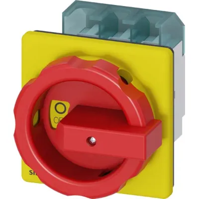 Siemens Not-Aus-Schalter 3LD2504-0TK53 | 3-polig | 63A | 22kW | IP65 | Frontmontage | verriegelbar | rot/gelb