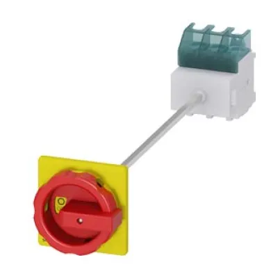 Siemens Not-Aus-Schalter 3LD2514-0TK53 | 3-polig | 63A | 22kW | IP65 | Bodenmontage | Drehantrieb rot/gelb | Metall