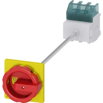 Siemens Not-Aus-Schalter 3LD2514-0TK53 | 3-polig | 63A | 22kW | IP65 | Bodenmontage | Drehantrieb rot/gelb | Metall