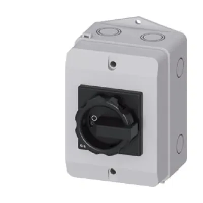 Siemens Hauptschalter 3LD2264-1GP51 | 3-polig | 32A | IP65 | 400V | 11,5kW | schwarzer Drehantrieb | isoliert