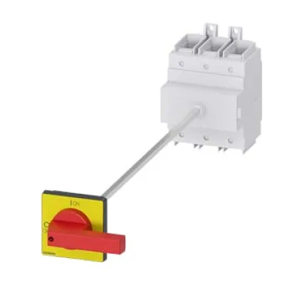 Siemens Hauptschalter 3LD2418-0TK13 | 3-polig | 250A | Not-Aus-Schalter | Bodenbefestigung | IP65 | Drehantrieb rot/gelb