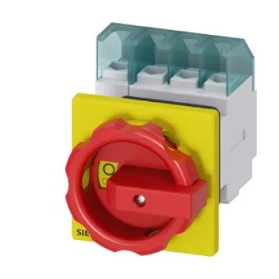Siemens Haupt-/Not-Aus-Schalter 3LD2154-1TL53 | 4-polig | 25A | IP65 | Frontbefestigung | verriegelbar | rot