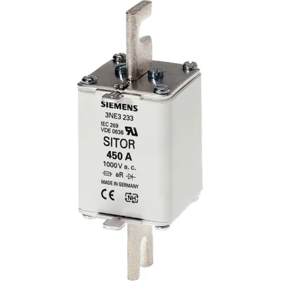 Siemens SITOR NH1 Sicherungseinsatz 3NE3232-0B | 400A | 1000V AC aR | Messerkontakte | Stirnkennmelder | Schwarz