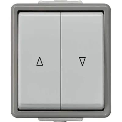 SIEMENS Jalousietaster 5TD4708 Delta Fläche | Aufputz | IP44 | 2-polig Wippe | 10A 250V | Kunststoff grau glänzend