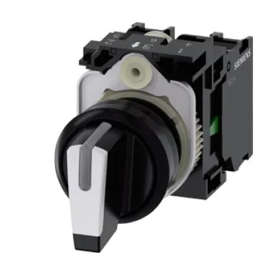 Siemens Knebelschalter 3SU1100-2BL60-1NA0 | Wahlschalter 3-stufig verrastend | beleuchtbar | IP67K | 22mm