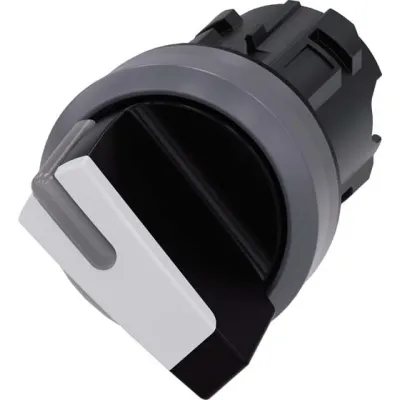 Siemens Knebelschalter 3SU1032-2BC60-0AA0 | beleuchtbar | 2 Schaltstellungen | Taster | 22mm | Metall Frontring | weiß