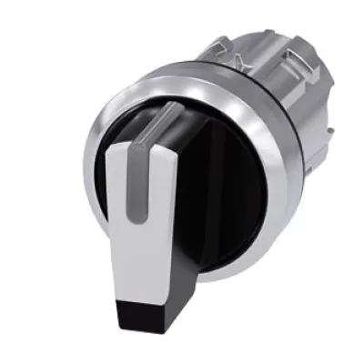 Siemens Knebelschalter 3SU1052-2BM60-0AA0 | 3-stufig beleuchtbar | 22mm | Metall | IP68 | rund | weiß