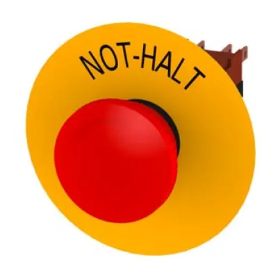 Siemens Pilzdrucktaster 3SB2203-1AC01 | Not-Halt Komplettgerät | 16mm rund | 1 Öffner | Drehentriegelung