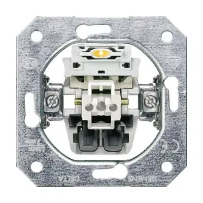 Siemens Kontrollschalter-Einsatz 5TA2150 | DELTA UP | 1-polig | 10A 250V | Unterputz | Metall | Kontrollleuchte | IP20