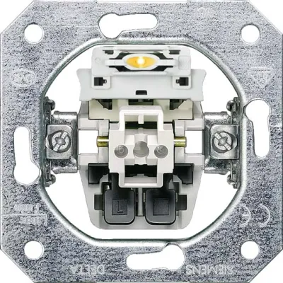 Siemens Kontrollschalter-Einsatz 5TA2150 | DELTA UP | 1-polig | 10A 250V | Unterputz | Metall | Kontrollleuchte | IP20