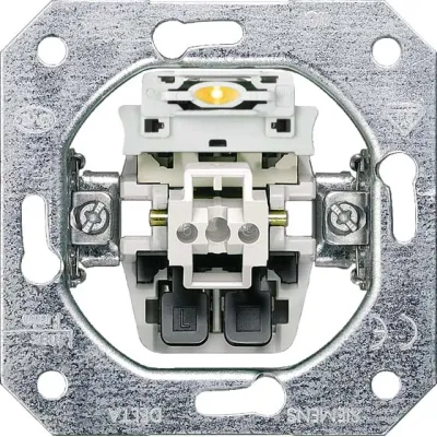 Siemens Kontroll-Wechselschalter-Einsatz | DELTA UP | beleuchtet | 10A | 250V | IP20 | Metall | 1-fach
