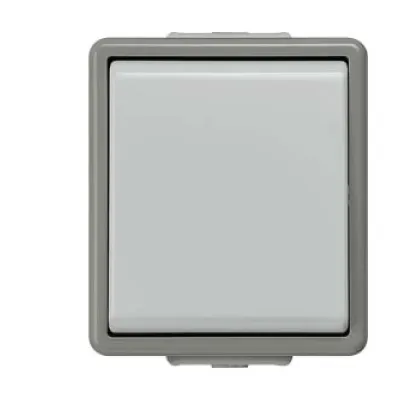 Siemens Kreuzschalter 5TA4707 | DELTA fläche | Aufputz | IP44 | 10A 250V | 66x75mm | dunkelgrau/hellgrau | Kunststoff