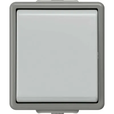 Siemens Kreuzschalter 5TA4707 | DELTA fläche | Aufputz | IP44 | 10A 250V | 66x75mm | dunkelgrau/hellgrau | Kunststoff