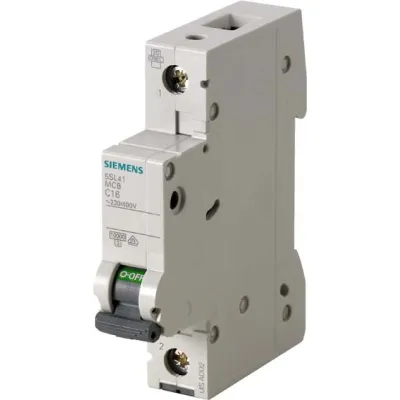 Siemens Leitungsschutzschalter 5SL4101-7 | 1-polig | C-Charakteristik | 1A | 230/400V | 10kA | 1 TE | AC/DC