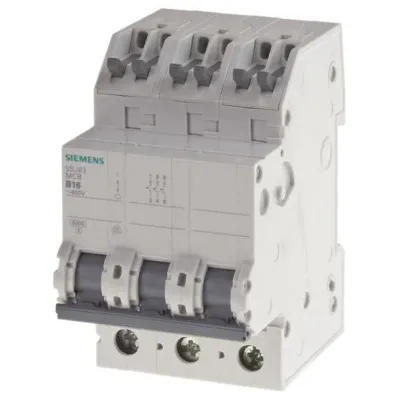 Siemens Leitungsschutzschalter 5SJ6316-6KS | 3-polig | B16 | 16A | 400V | 6kA | schraubenlos | Einbautiefe 70mm | IP20