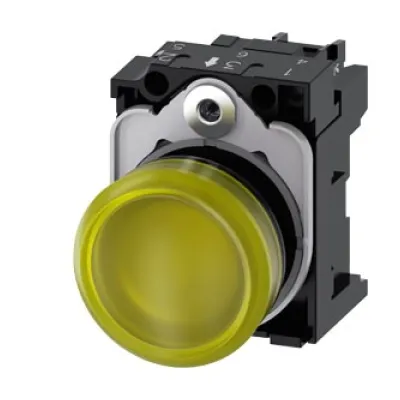 Siemens Leuchtmelder 3SU1106-6AA30-1AA0 | LED Signalgerät | 22mm rund | gelb | 230V AC | IP67K | einfache Montage