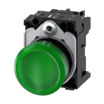 Siemens Leuchtmelder 3SU1106-6AA40-1AA0 | LED 230V AC | rund 22mm | grün | Kunststoff | IP67K | für Industrieanlagen