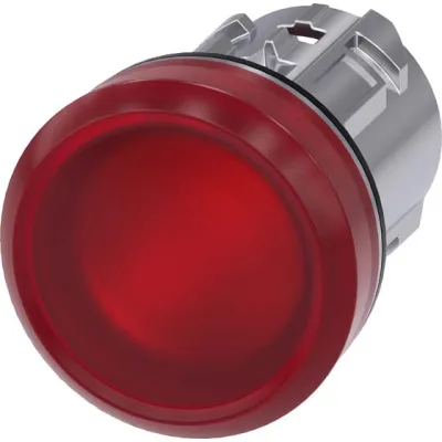 Siemens Leuchtmelder 3SU1051-6AA20-0AA0 | LED Signalleuchte 22mm rund | Metall hochglanz | Linse glatt | rot