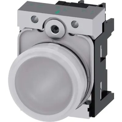 Siemens Leuchtmelder 3SU1152-6AA60-1AA0 | LED 24V AC/DC | rund 22mm | Metall Hochglanz | weiß | Komplettgerät