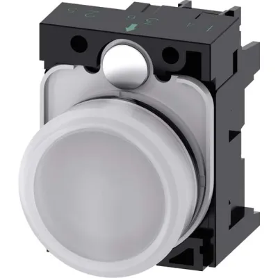 Siemens Leuchtmelder 3SU1106-6AA60-1AA0 | LED Signalleuchte | 22mm rund | AC 230V | IP67K | weiß | für Schalttafeleinbau