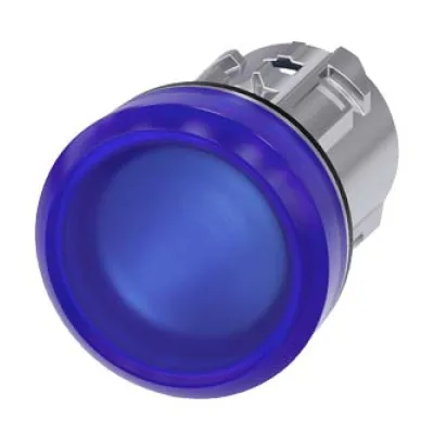 Siemens Leuchtmelder 3SU1051-6AA50-0AA0 | LED Signalmodul | 22mm rund | blau | Metall hochglanz | Linse glatt | IP68