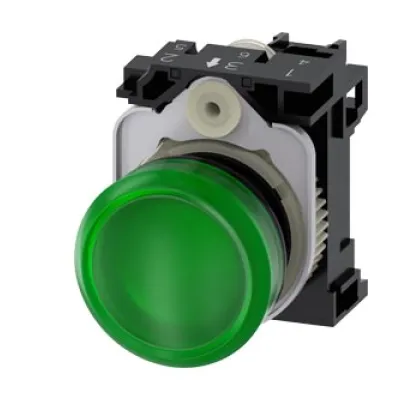 Siemens Leuchtmelder 3SU1102-6AA40-1AA0 | LED-Anzeige | rund 22mm | grün | IP67K | 24V AC/DC | SIRIUS ACT | Kunstoff