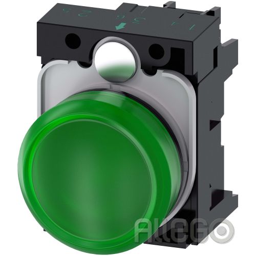 Bild: Siemens IS Leuchtmelder grün, Linse, glat 3SU1102-6AA40-1AA0