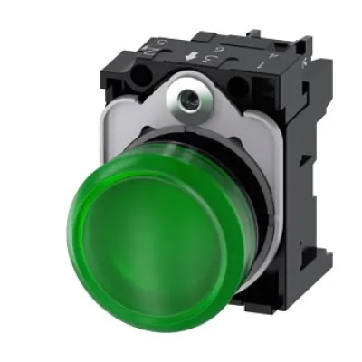 Siemens Leuchtmelder 3SU1102-6AA40-1AA0 | LED-Anzeige | rund 22mm | grün | IP67K | 24V AC/DC | SIRIUS ACT | Kunstoff