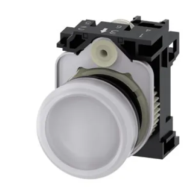 Siemens Leuchtmelder 3SU1102-6AA60-1AA0 | LED Signal-Lampe | 22mm rund | AC/DC 24V | IP67K | weiß | Kunststoff | glatt