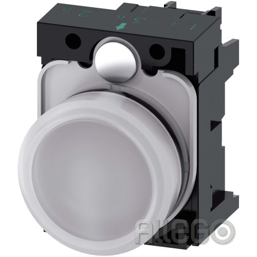 Bild: Siemens IS Leuchtmelder weiß, Linse, glat 3SU1102-6AA60-1AA0